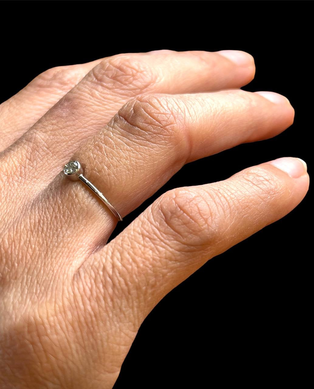 14k Yellow White Rose Gold Natural Diamond Bezel Set Diamond Solitaire Ring