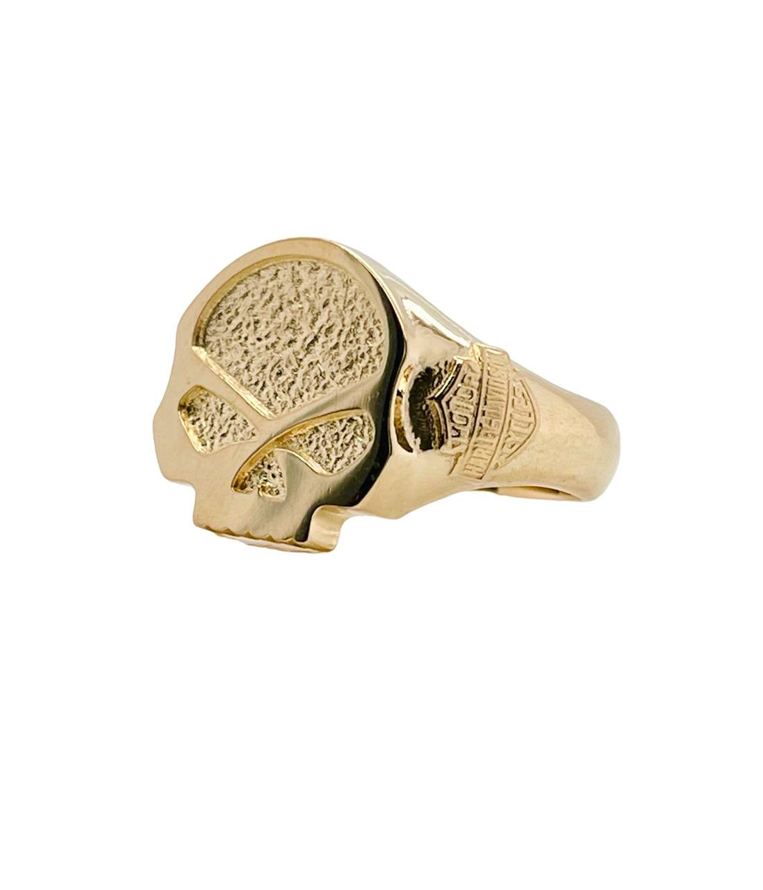 14k Solid Yellow Gold  Skull Mens Bikers Ring 12.1 Grams