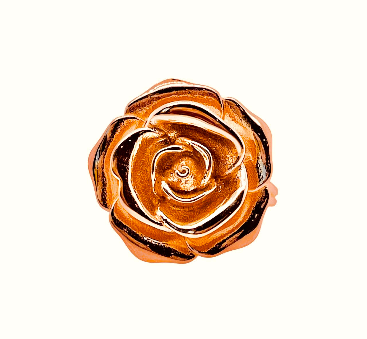14K Solid Yellow and Rose Gold Rose Flower Women Ring 11.4 Grams