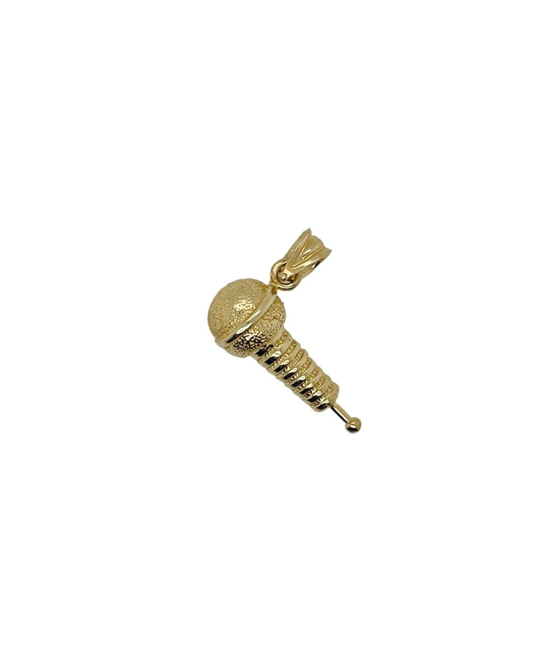 New 10k solid yellow Gold microphone Pendant singer music jewelry fine gift 2.9g