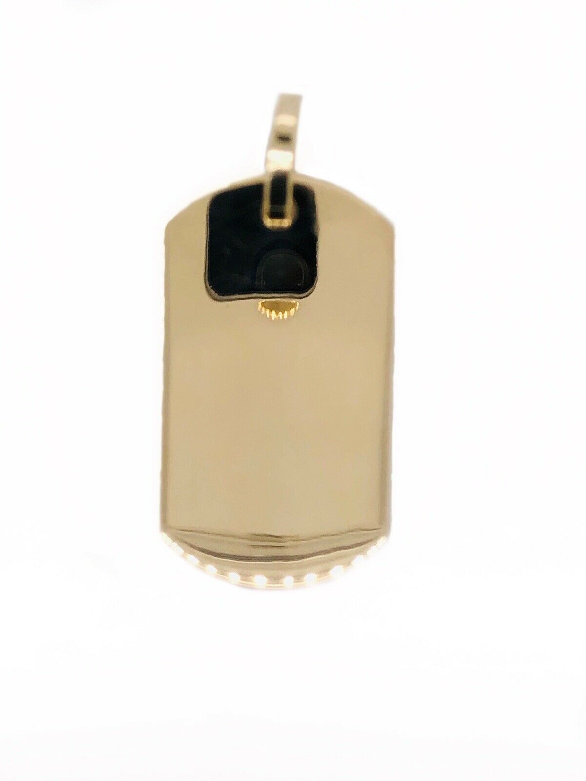 Mens 10K Solid Yellow Gold Custom Large Dog Tag Charm Pendant 2.04" 15.4 Grams