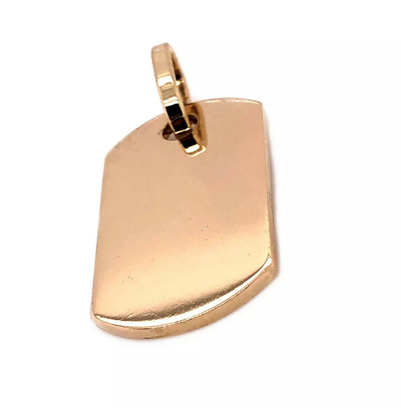 Mens 10K Solid Yellow Gold Custom Dog Tag Charm Pendant, 1
