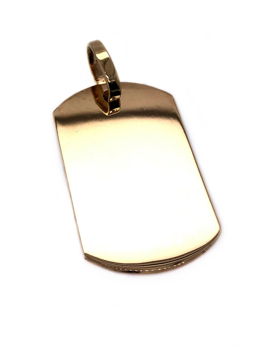 Mens 10K Solid Yellow Gold Custom Large Dog Tag Charm Pendant 2.04" 15.4 Grams