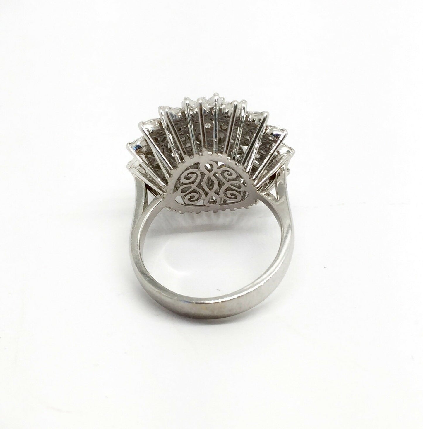 2.68 TCW Natural Diamond Wide Cluster Ring Round & Marquise HSI1 Size 7