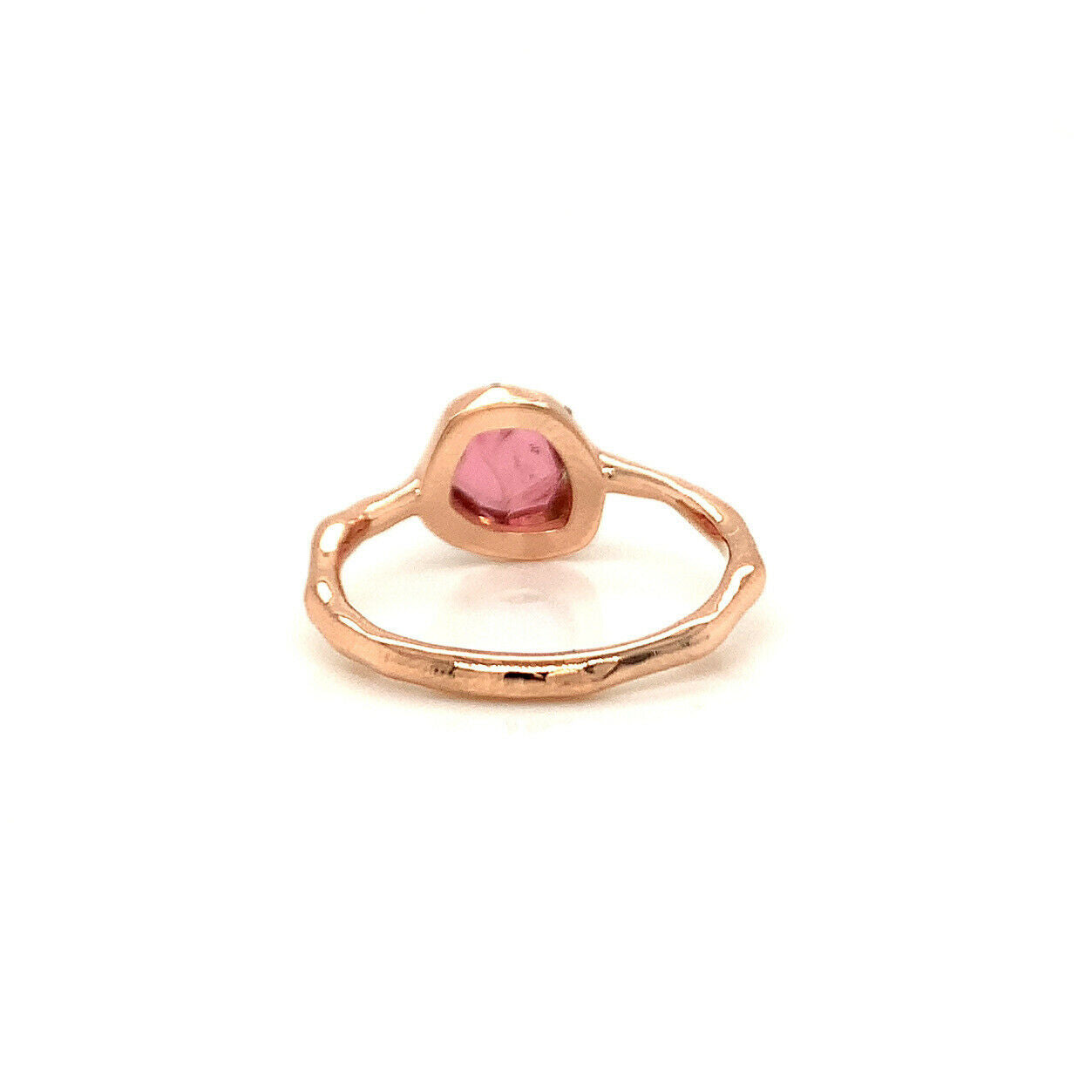 Custom 14k Rose Gold 2.16 Ct Natural Diamond & Special Cut Pink Tourmaline Ring