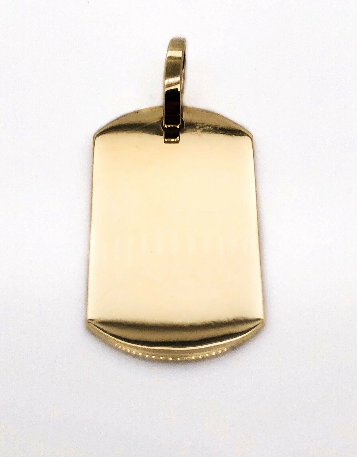 Mens 10K Solid Yellow Gold Custom Dog Tag Charm Pendant, 1", 4 Grams