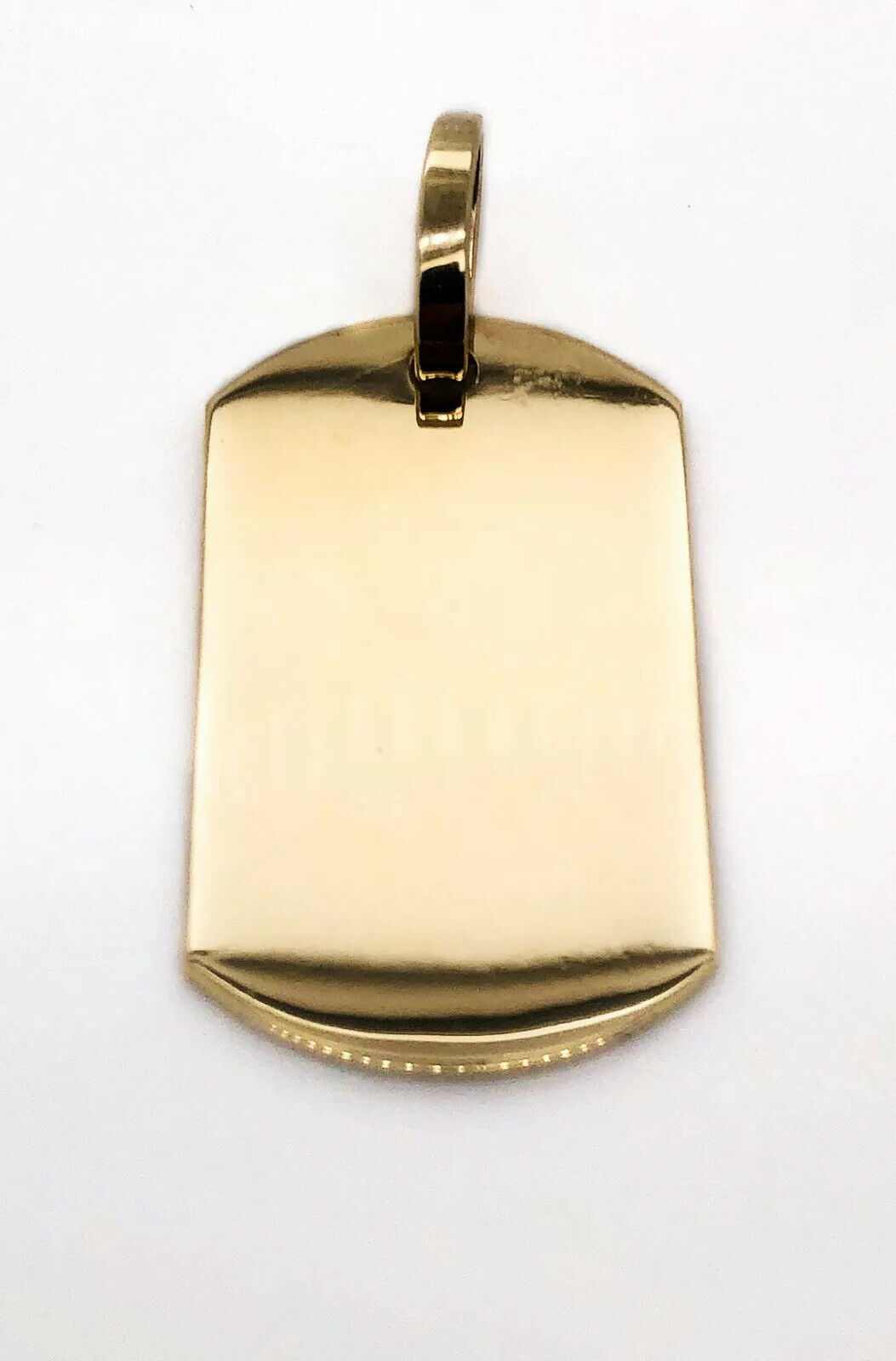 Mens 10K Solid Yellow Gold Custom Large Dog Tag Charm Pendant 2.04" 15.4 Grams