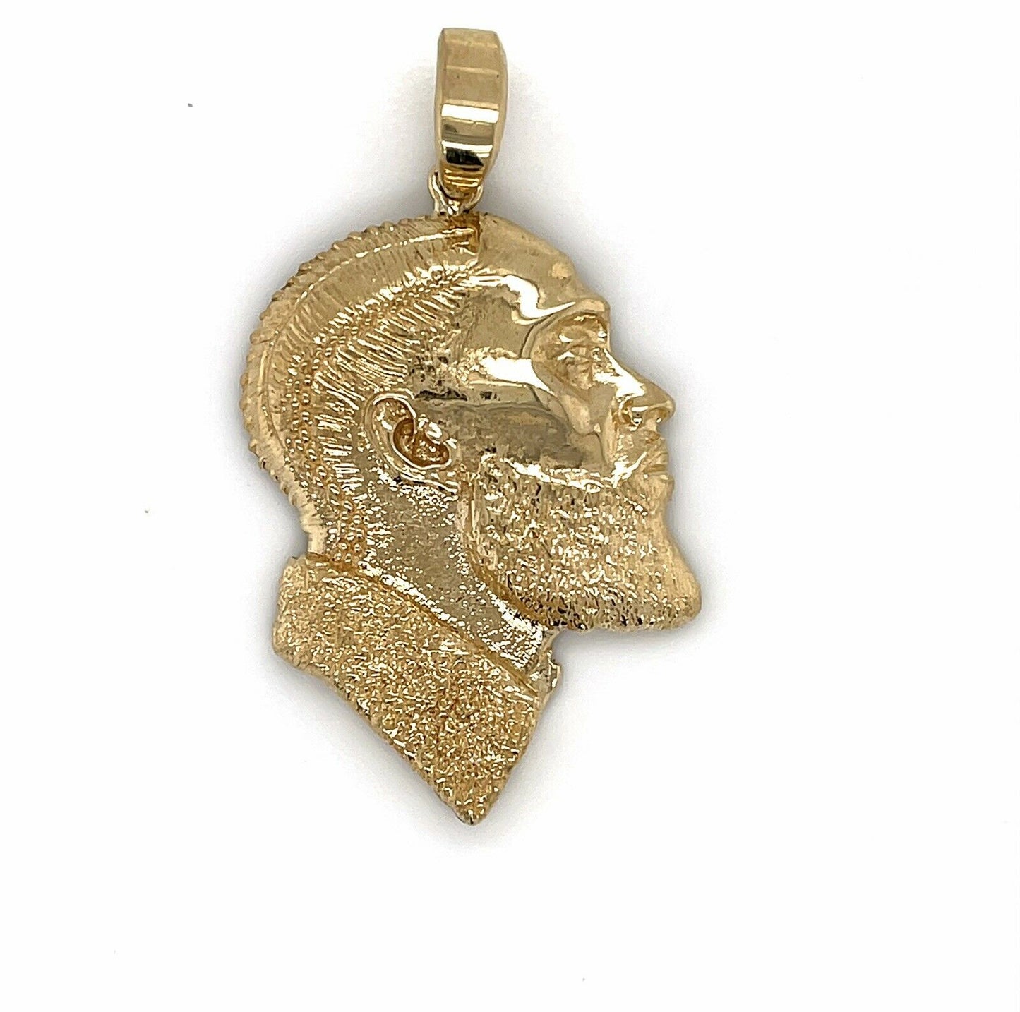 Mens 14k Solid Yellow Gold Nipsey Hussle Head Face Pendant 1.5"