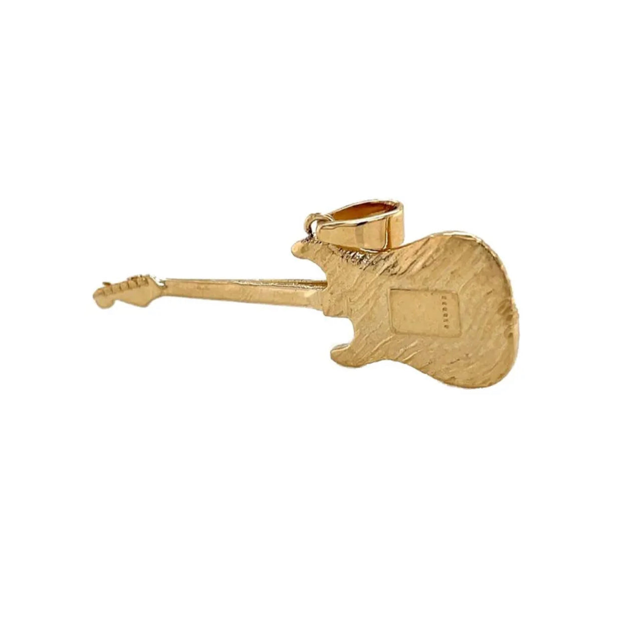 Mens 14k Solid Yellow Gold Stratocaster Guitar Pendant 8.3 Grams 2"