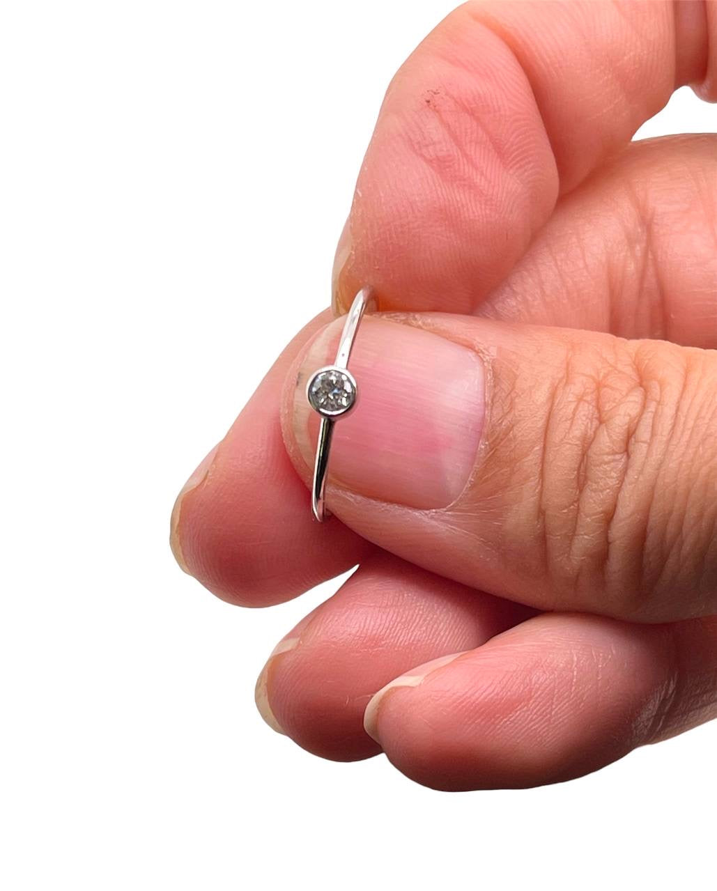 14k Yellow White Rose Gold Natural Diamond Bezel Set Diamond Solitaire Ring