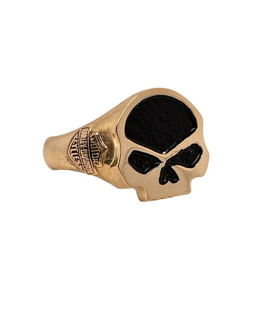14k Solid Yellow Gold Skull Men's Bikers Ring 12.1 Grams