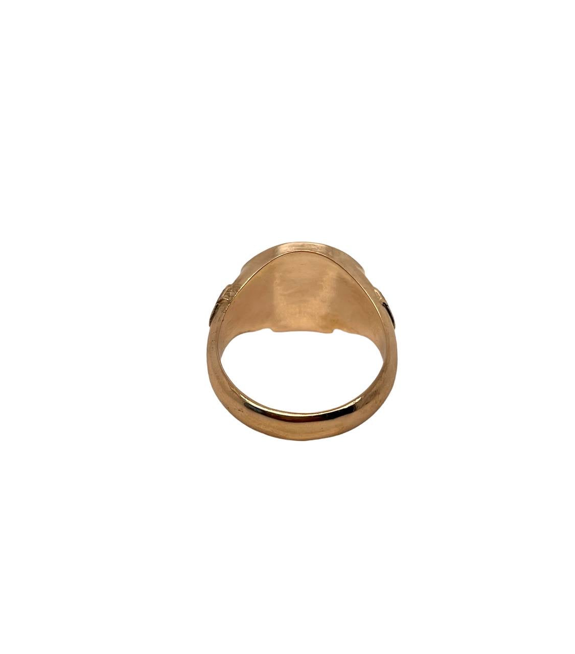 14k Solid Yellow Gold Skull Men's Bikers Ring 12.1 Grams