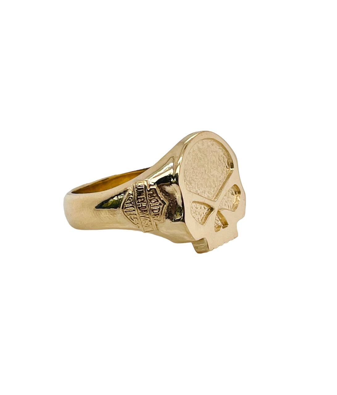 14k Solid Yellow Gold  Skull Mens Bikers Ring 12.1 Grams