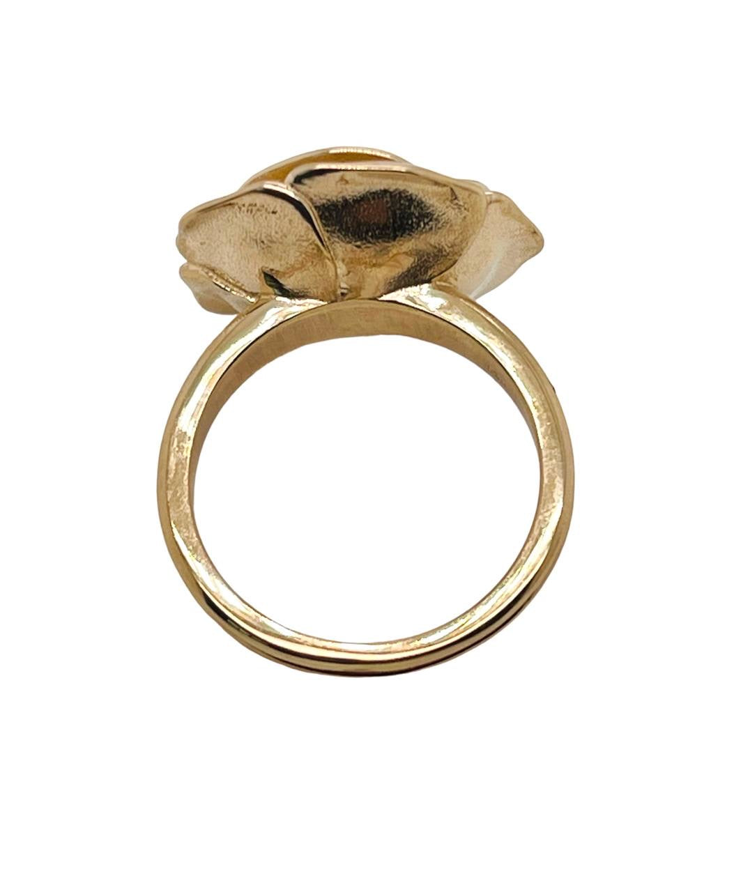 14K Solid Yellow and Rose Gold Rose Flower Women Ring 11.4 Grams