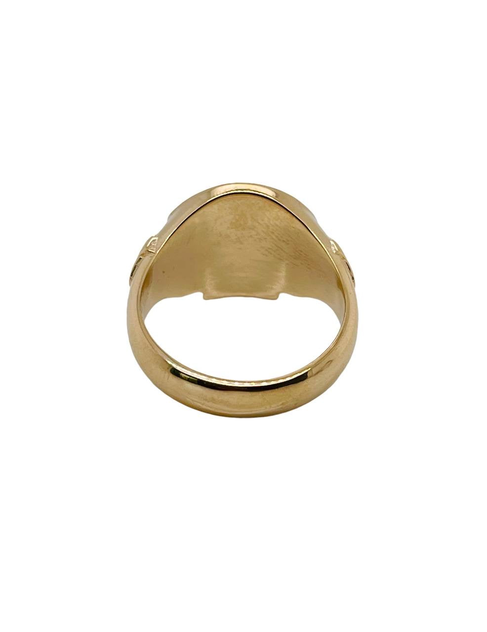 14k Solid Yellow Gold  Skull Mens Bikers Ring 12.1 Grams