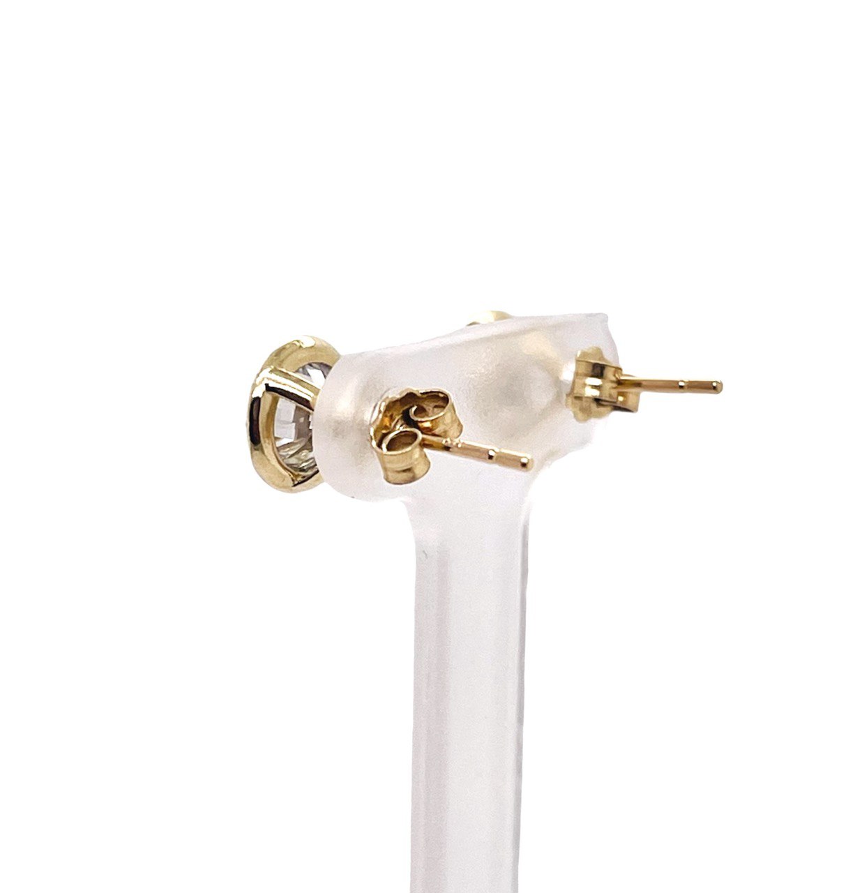 2.13 Ct Lab Grown Round Diamond Solitaire Bezel Set Stud Earrings