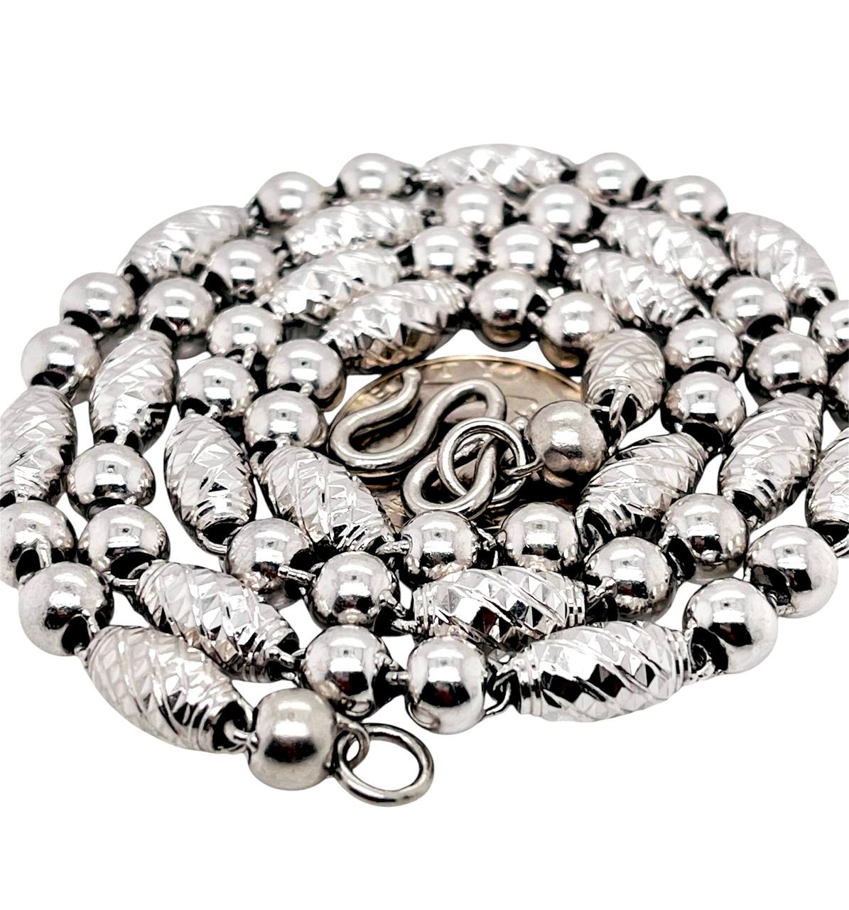 Mens Solid Platinum Bullet Chain Necklace 7 MM, 25 in 78.1 Gr