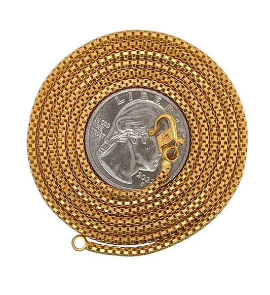 22k Real Yellow Gold Mens Round Box Chain Necklace 31 in 20.3 Grams