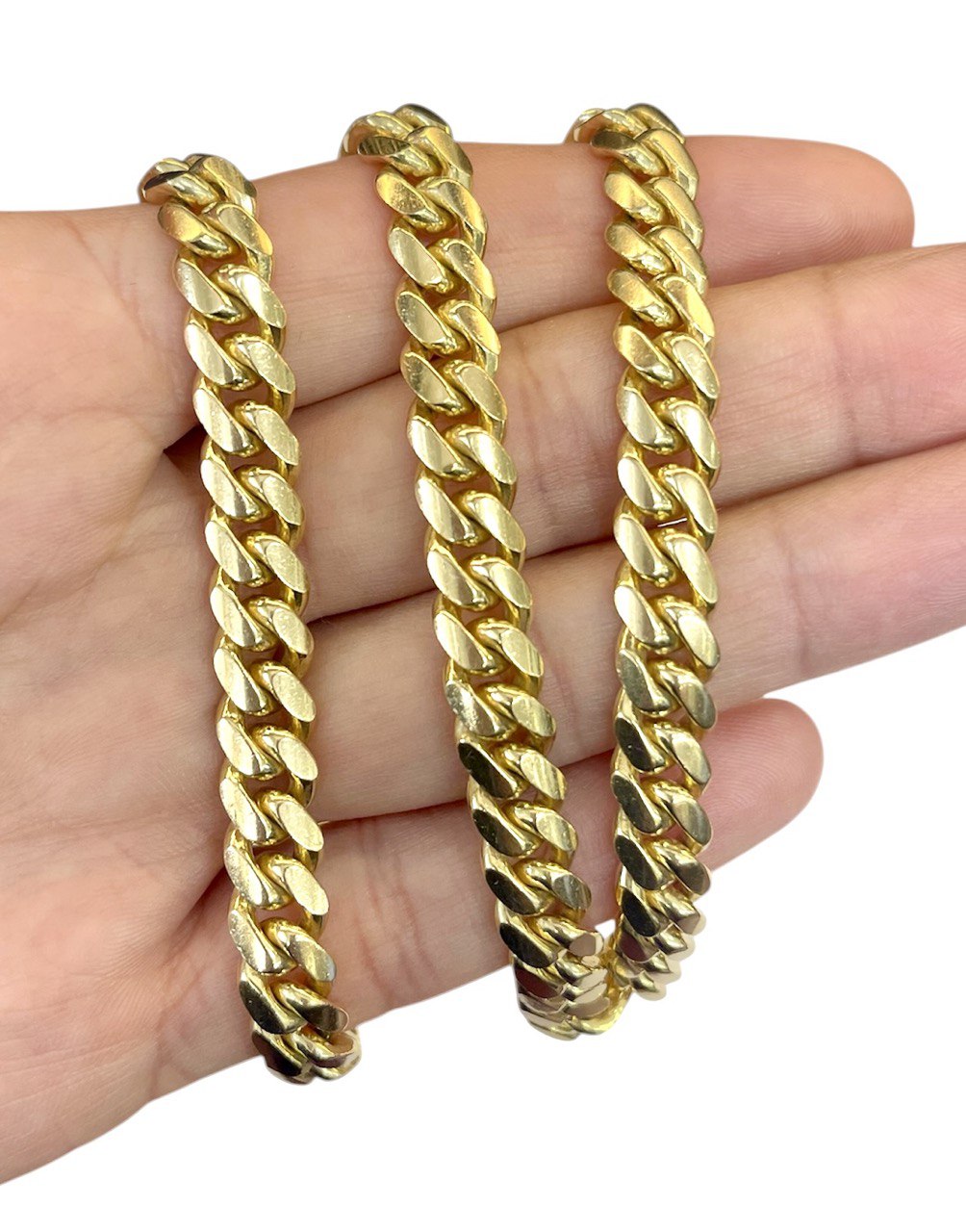 Gr Mens 14k Solid Yellow Gold Miami Cuban Link Chain