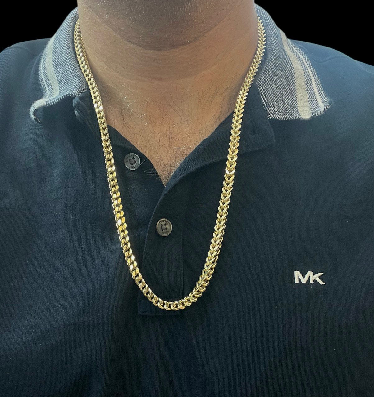 45.8 Grams 14k Yellow Gold Mens Diamond Cut Franco Chain Necklace 26 in 6 MM