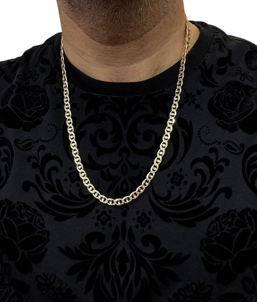 Mens 14k Solid Yellow Gold Anchor Mariner Link Chain Necklace 6.5 MM, 24.5 in 36.6 grams