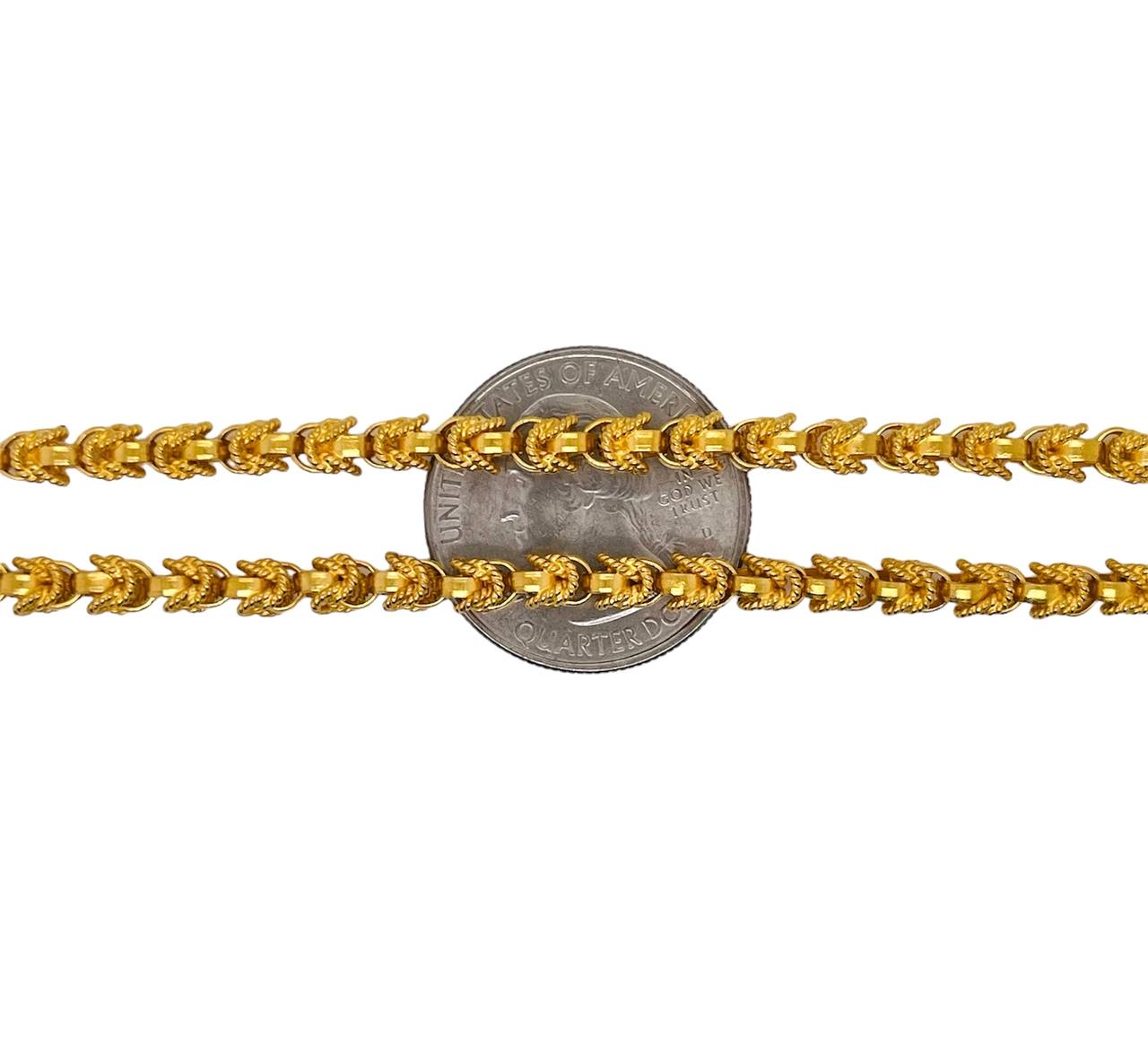 Vintage Hand made 18k Solid Yellow Gold Yazdi Chain Necklace 31 in 60.2 grams
