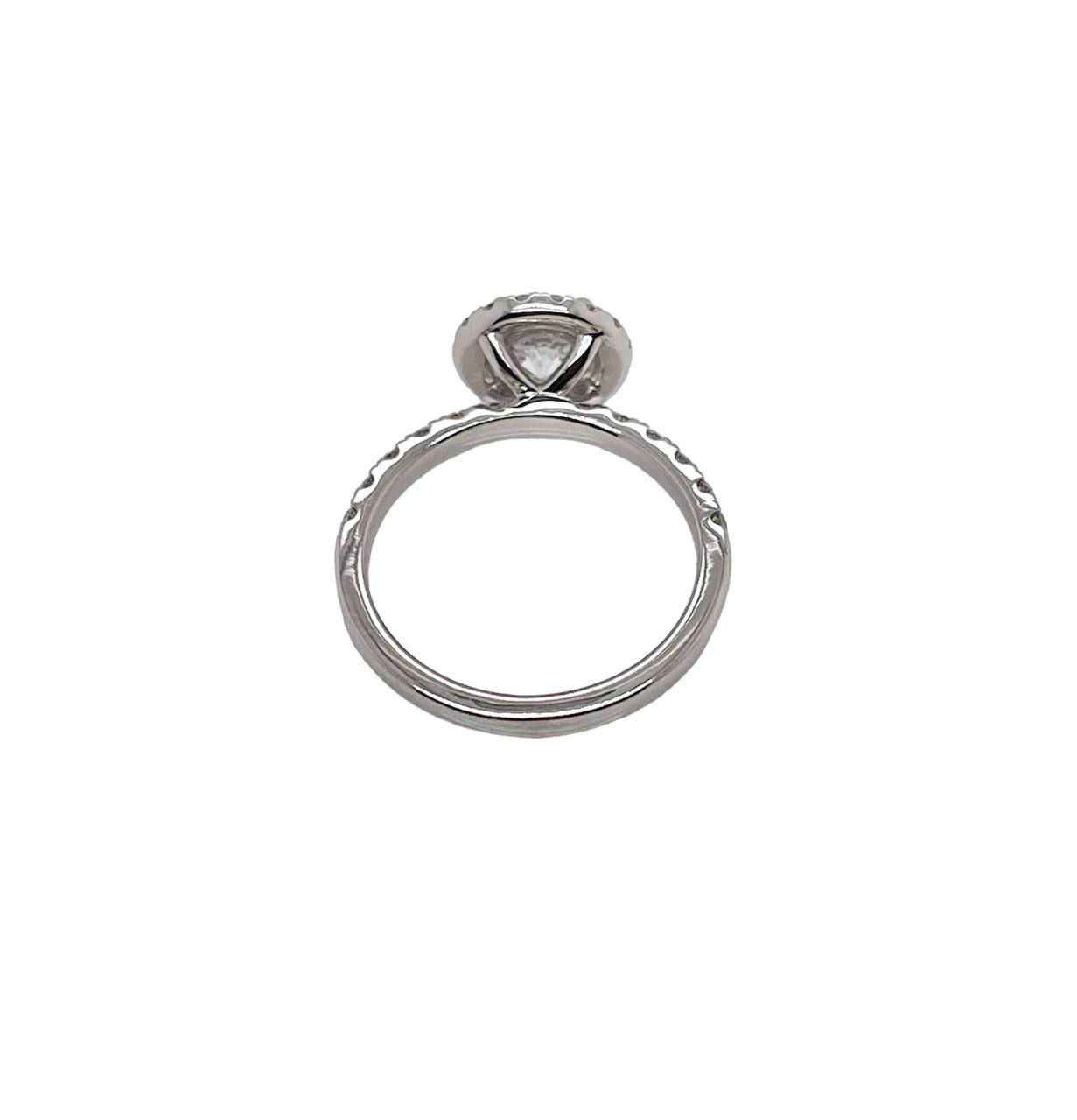 1.68 Ct E VS2 Lab Grown Round Diamond Halo Engagement Ring 14k White Gold