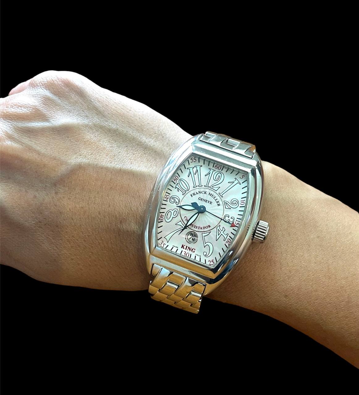 Franck Muller 8005 SC King Conquistador 18k White Gold Automatic Mens Watch