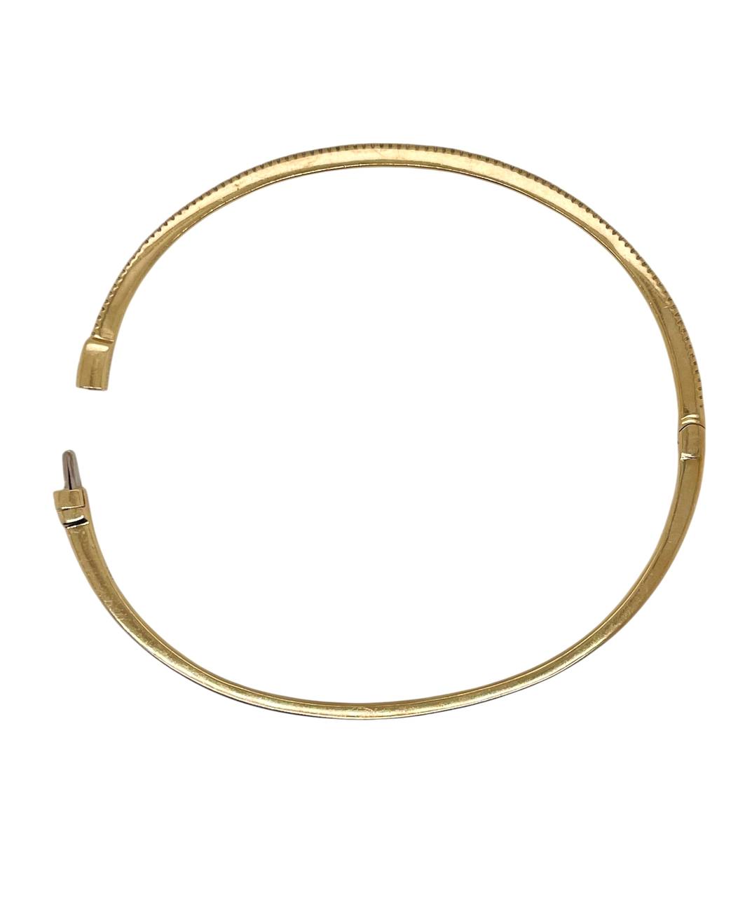 14k Yellow Gold 0.50 Ct Natural Diamond Half Eternity Hinged Bangle Bracelet