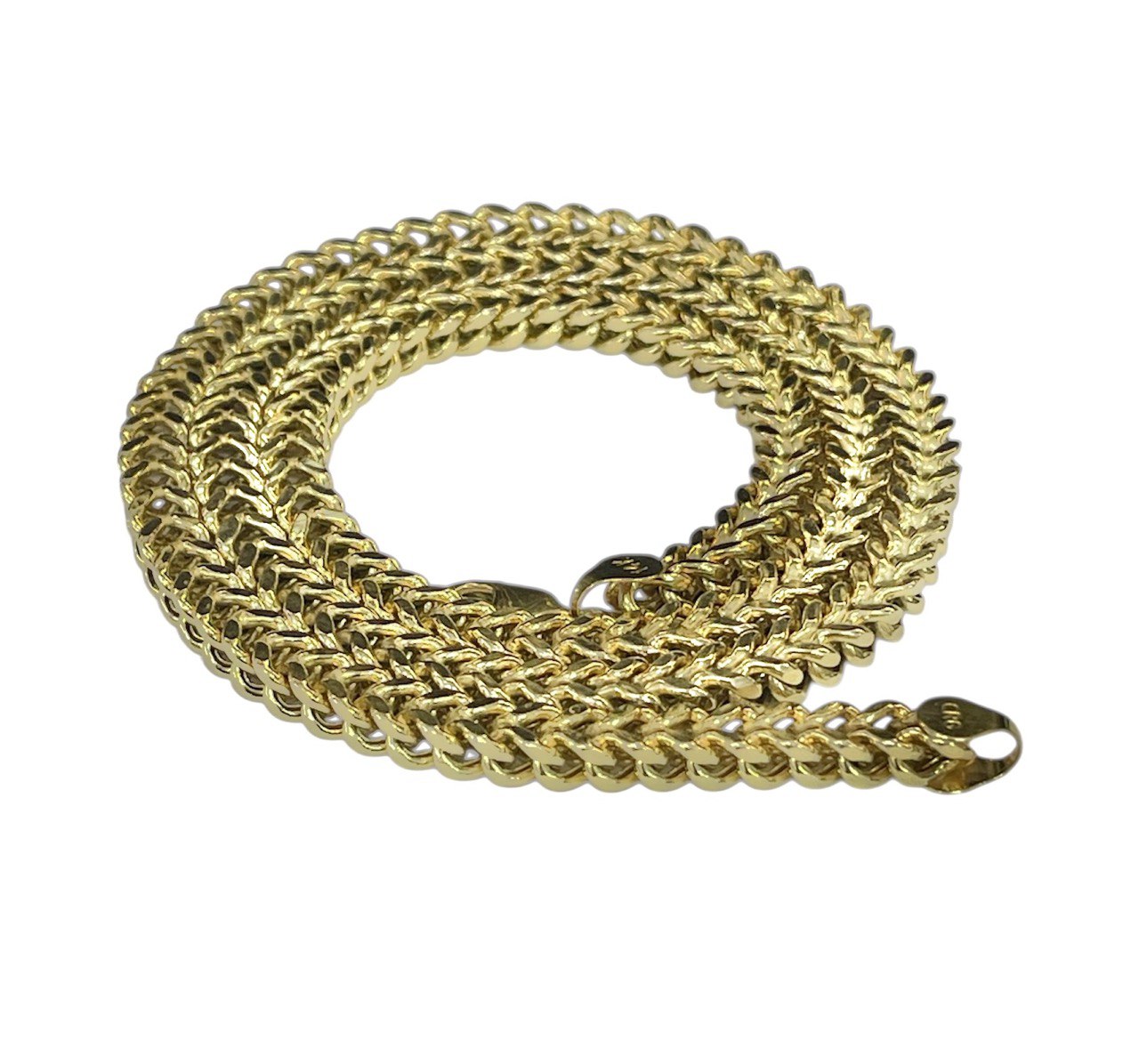 45.8 Grams 14k Yellow Gold Mens Diamond Cut Franco Chain Necklace 26 in 6 MM