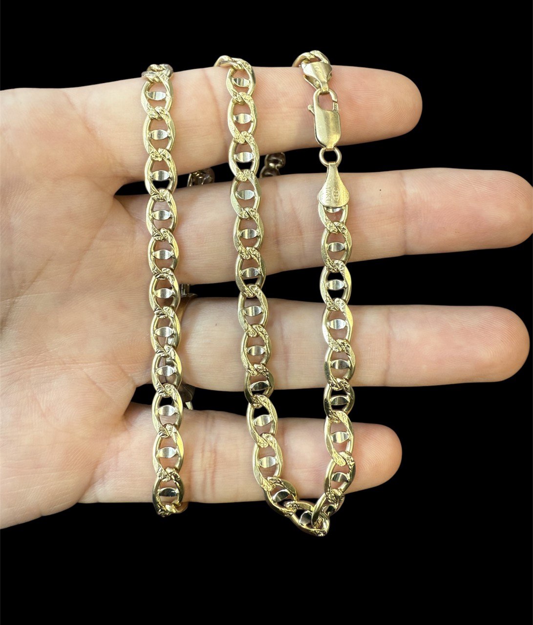 Mens 14k Solid Yellow Gold Anchor Mariner Link Chain Necklace 6.5 MM, 24.5 in 36.6 grams