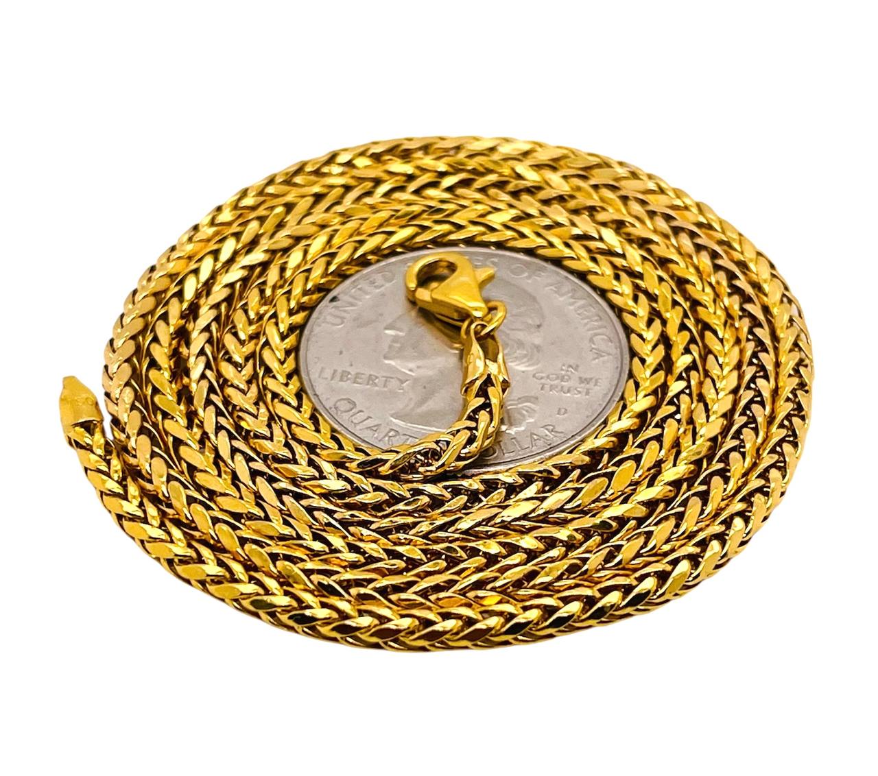 18k Real Yellow Gold Mens Franco Chain Necklace 26 in 8.9 Grams