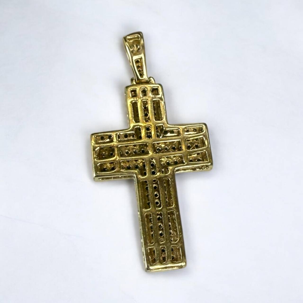 10K Gold Diamond Cross Pendant – 1.50 CT Natural Diamonds VS2 G-H