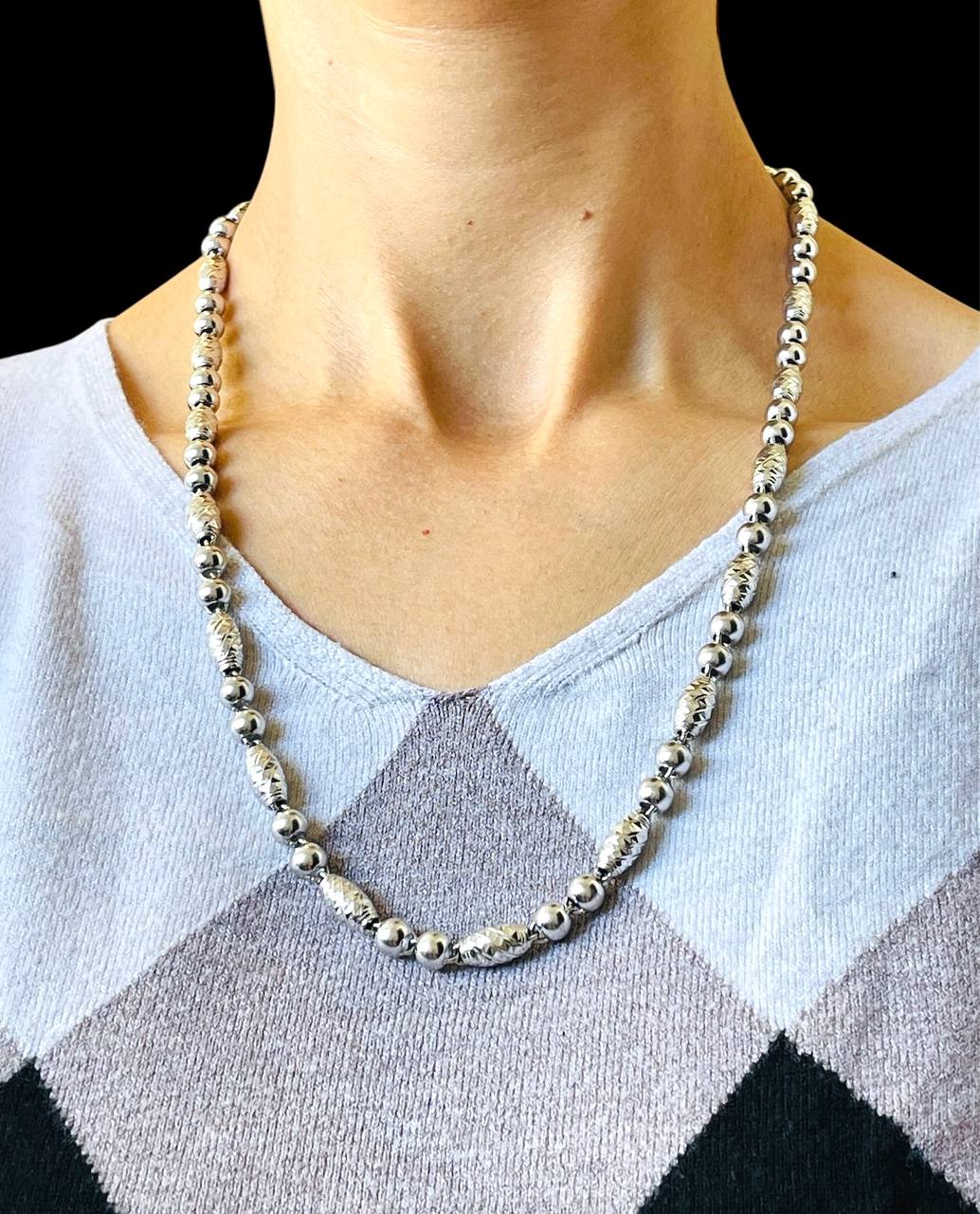 Mens Solid Platinum Bullet Chain Necklace 7 MM, 25 in 78.1 Gr