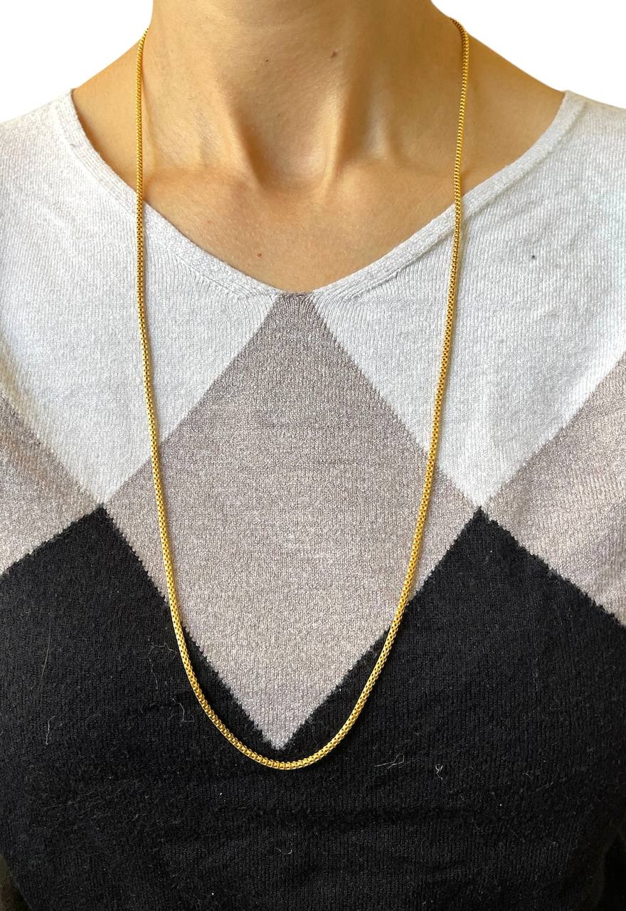 22k Real Yellow Gold Mens Round Box Chain Necklace 31 in 20.3 Grams