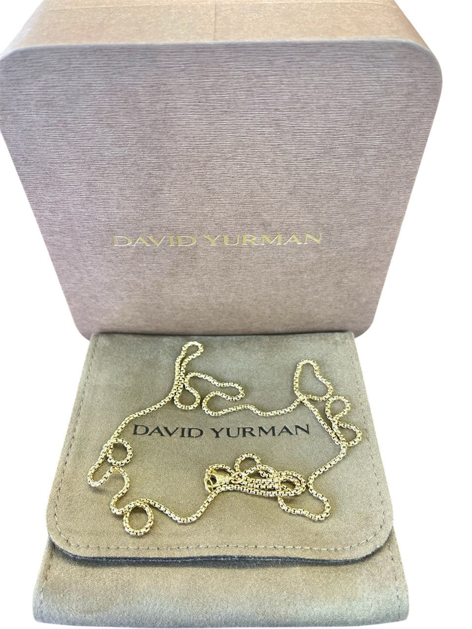 David Yurman 18k 1.7mm Box Chain 26 Inches