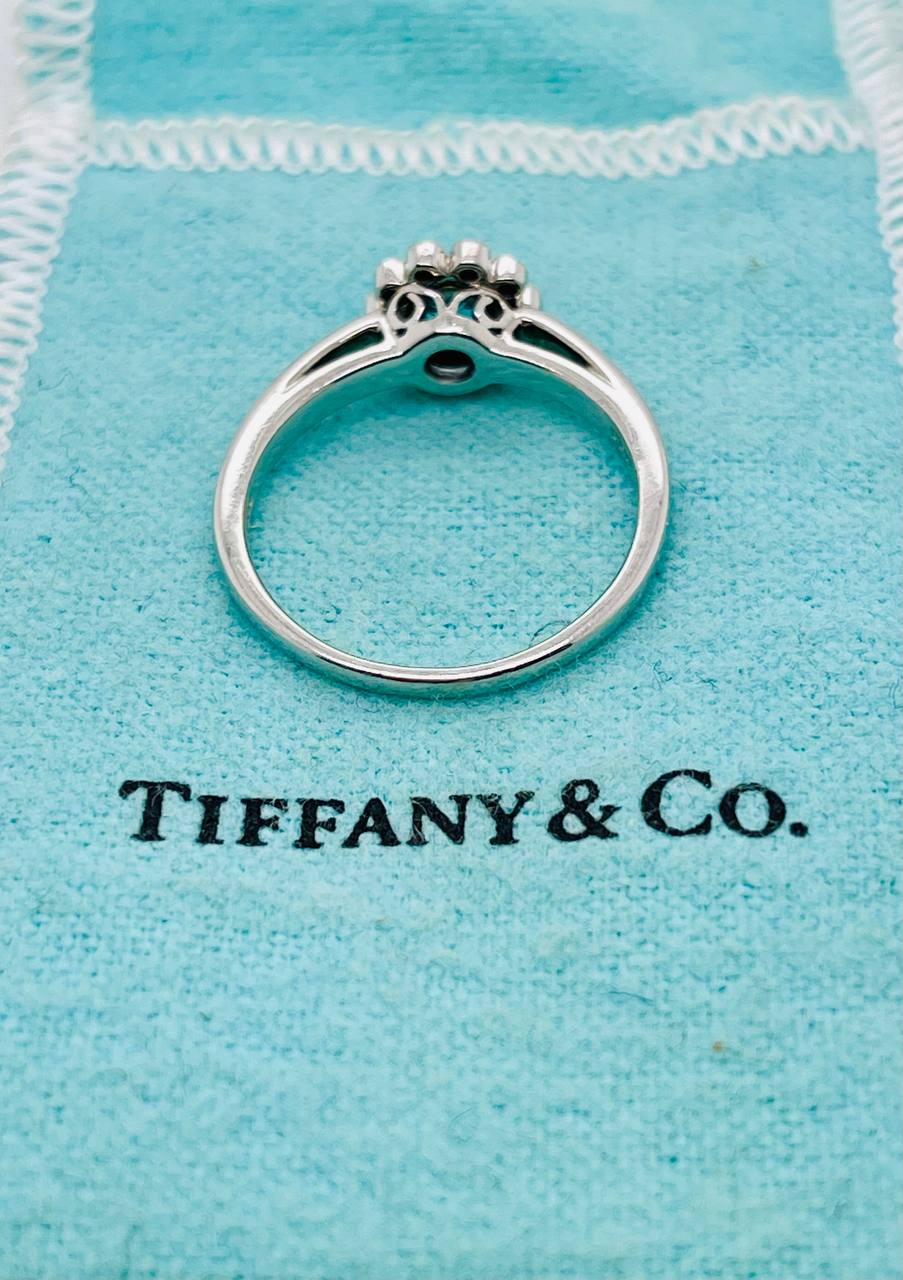 Tiffany & Co. Platinum PT950 Aquamarine and Diamond Ring