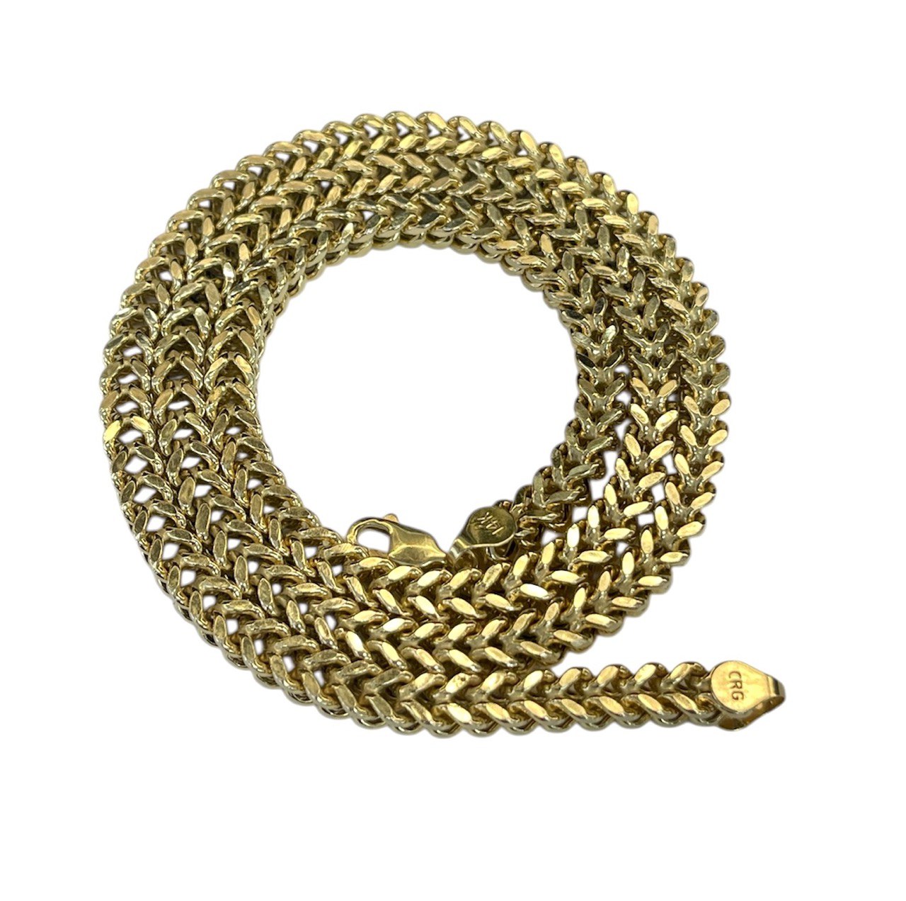 45.8 Grams 14k Yellow Gold Mens Diamond Cut Franco Chain Necklace 26 in 6 MM