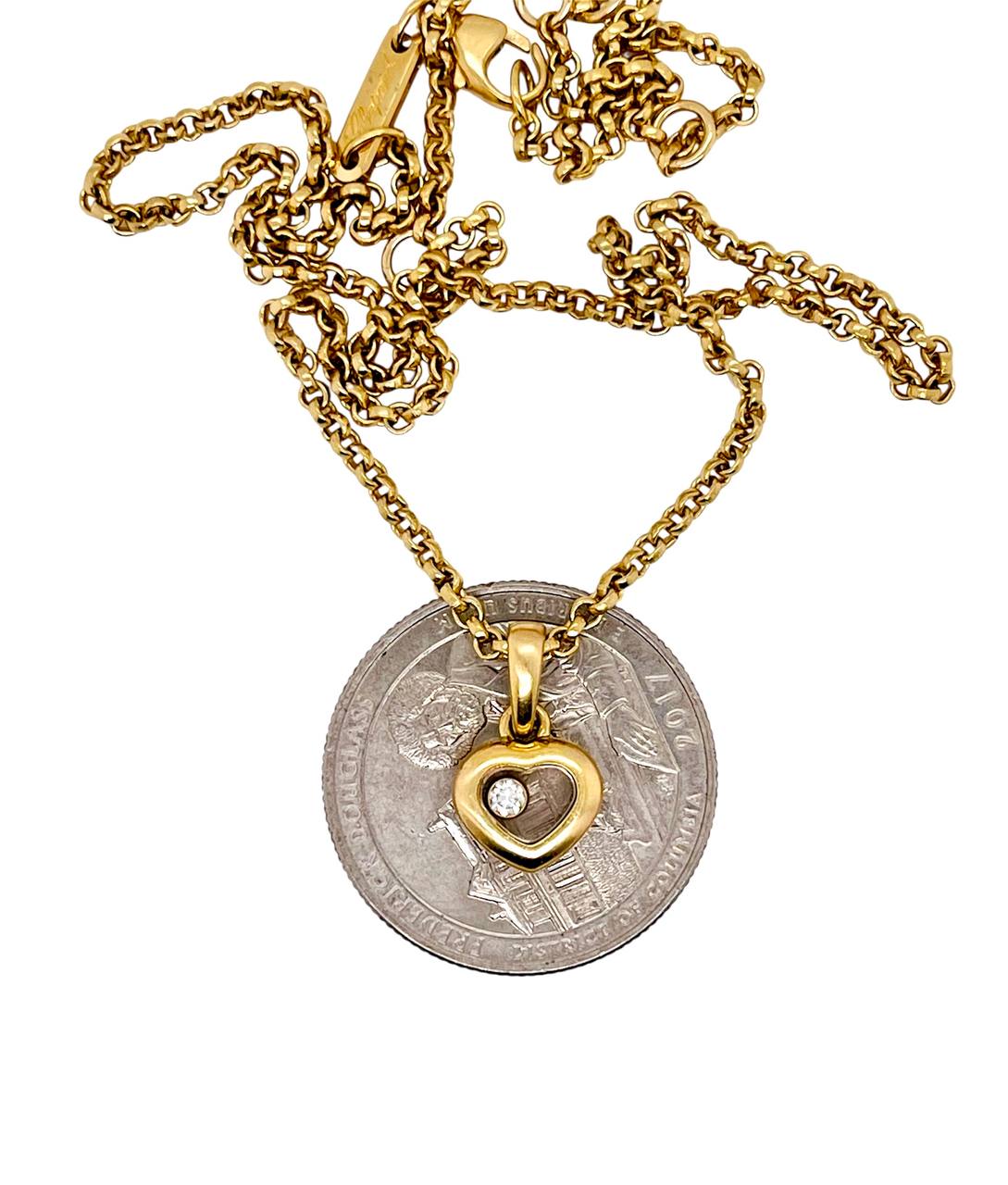 Chopard Happy Diamond Pendant 18k Yellow Gold Heart Necklace