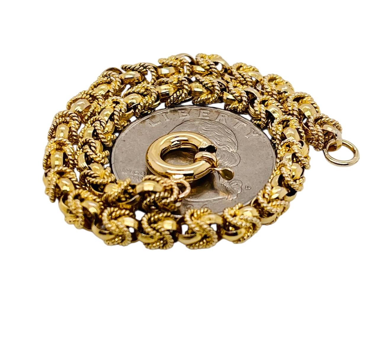 Vintage 18k Yellow Gold Hand-made Link Yazdi Chain Bracelet 16.5 Gr 8 inches
