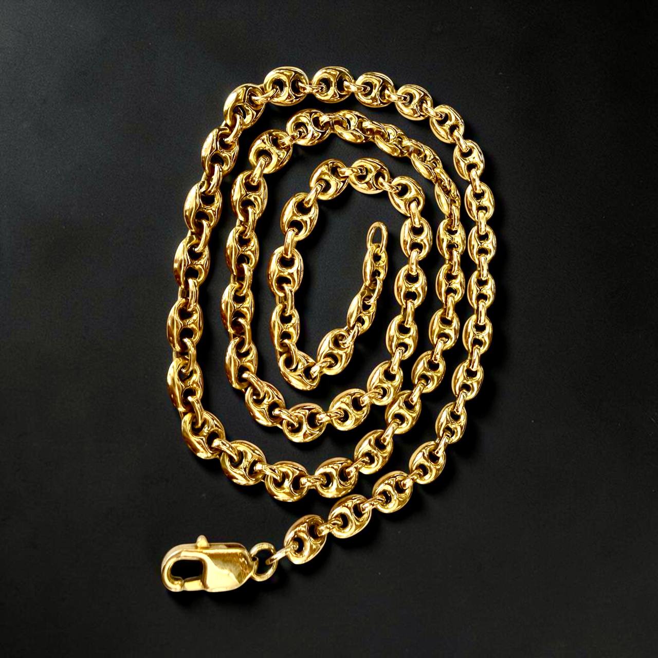 Solid 18K Yellow Gold Gucci Puff Mariner Link Chain Necklace – 24” | 6.6mm | 38.4g
