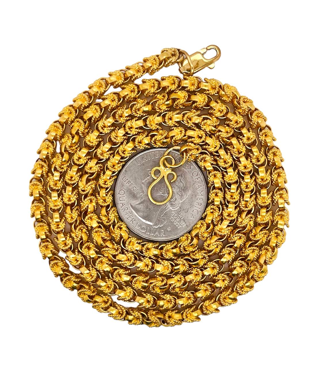 Vintage Hand made 18k Solid Yellow Gold Yazdi Chain Necklace 31 in 60.2 grams