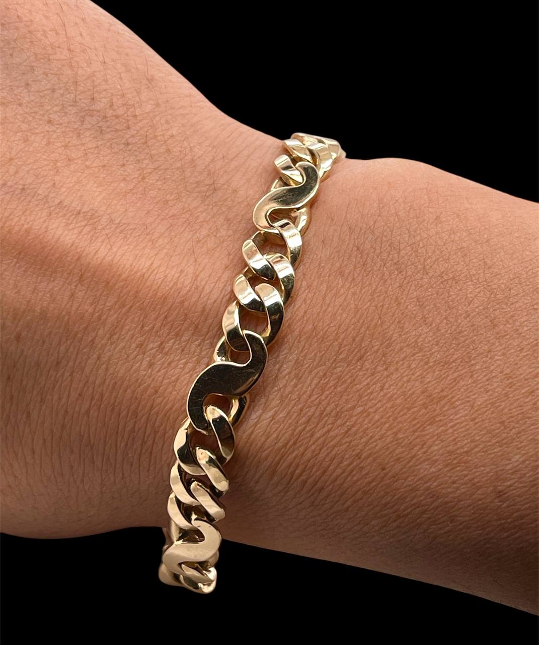 29.5 Grams 14k Solid Yellow Gold Mens Anchor Mariner Curb Bracelet 8 MM 8.5 in