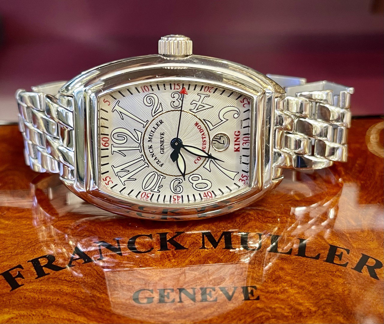 Franck Muller 8005 SC King Conquistador 18k White Gold Automatic Mens Watch