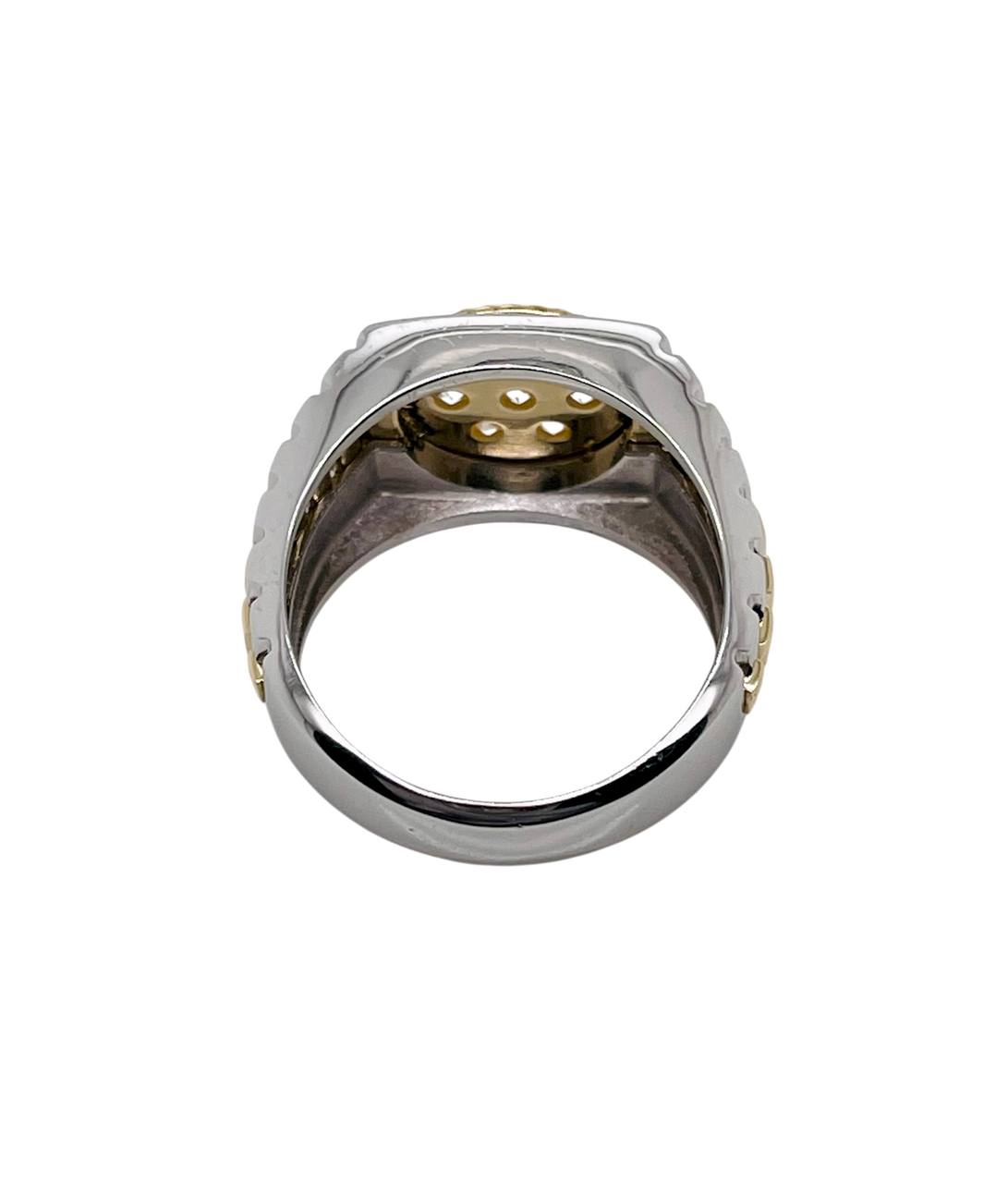 18K Solid Two Tone Gold Men's Diamond Cluster Ring 0.75 Ct Natural Diamond Made to Order