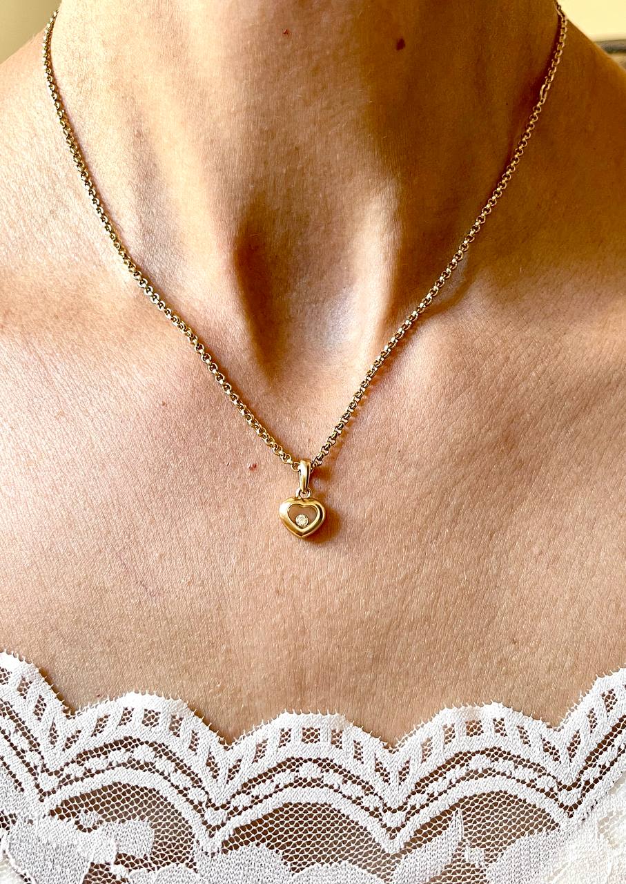 Chopard Happy Diamond Pendant 18k Yellow Gold Heart Necklace
