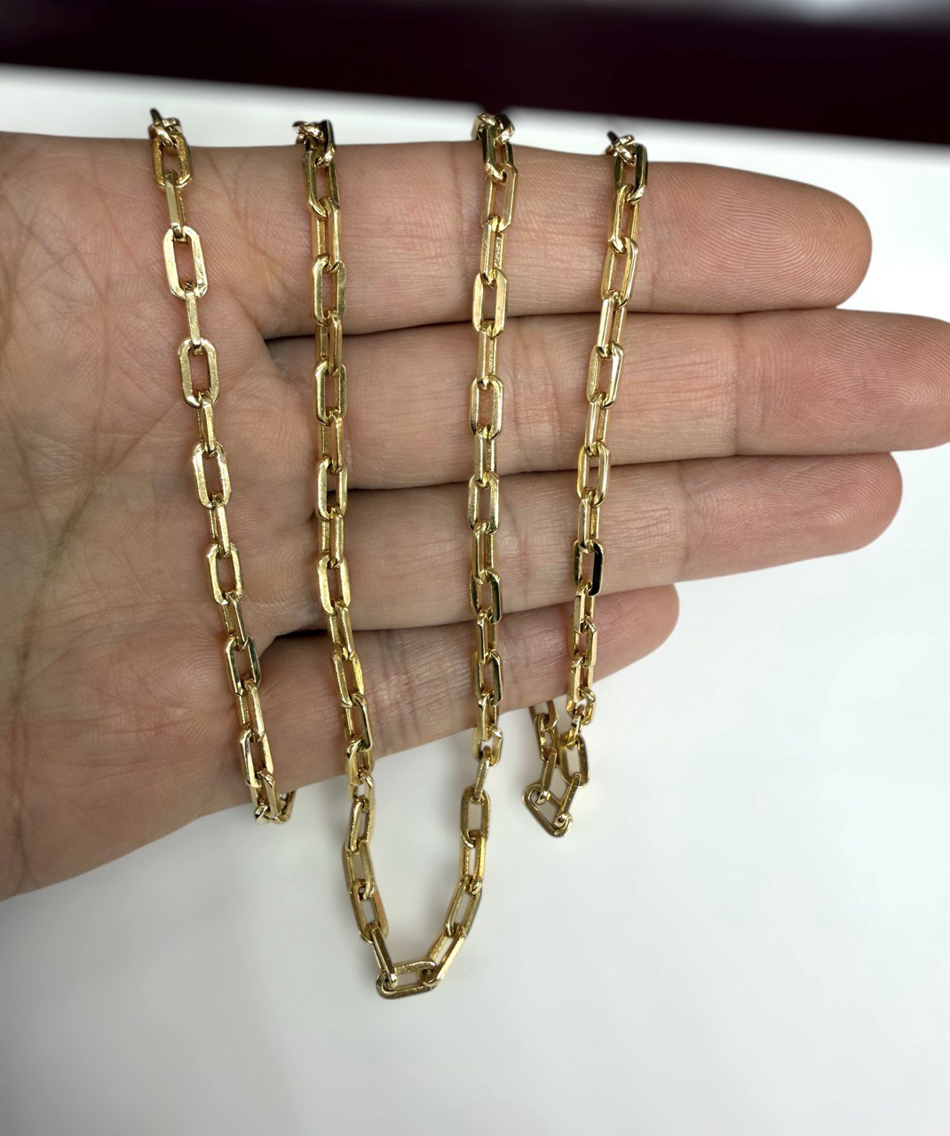 Mens 18k Solid Yellow Gold Link Chain Necklace 4.1 MM 30.75 in