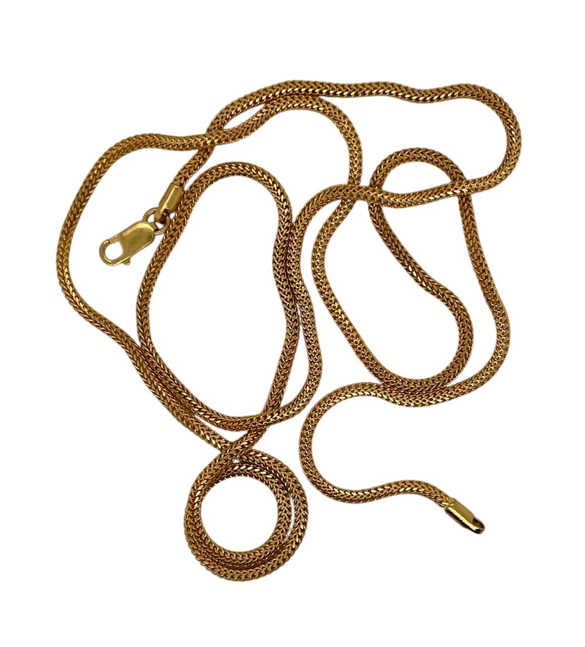 22k Solid Gold Franco Chain Necklace 22 in