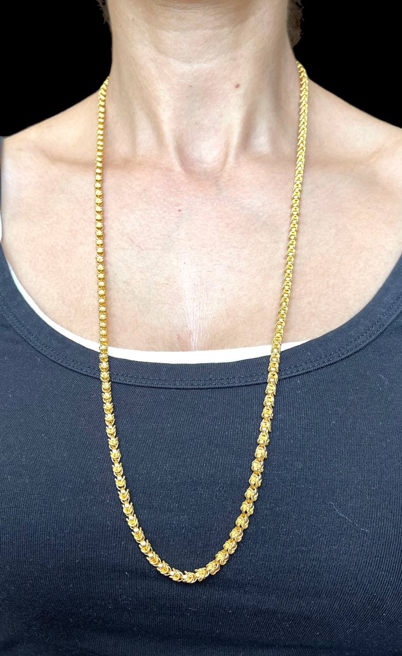 Vintage Hand made 18k Solid Yellow Gold Yazdi Chain Necklace 31 in 60.2 grams