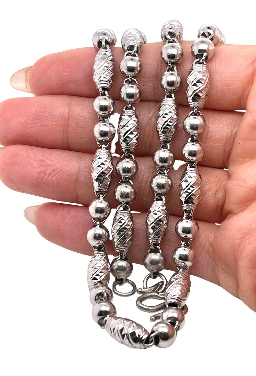 Mens Solid Platinum Bullet Chain Necklace 7 MM, 25 in 78.1 Gr